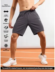 Solid Slim Fit Sports Shorts with Drawstring - 5
