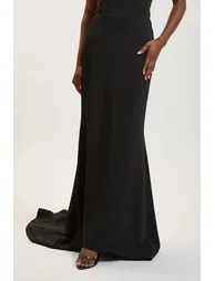 Compact Viscose Fishtail Maxi Skirt - 1