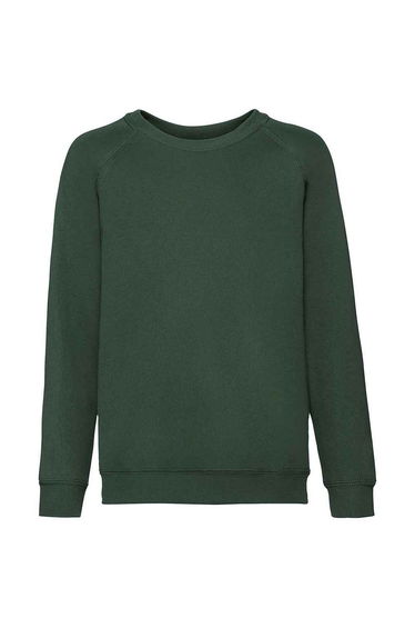 Fruit of the Loom Childrens/Kids Classic Raglan Sweatshirt - Bottle Green