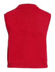 Sleeveless Buttoned Cardigan - 1
