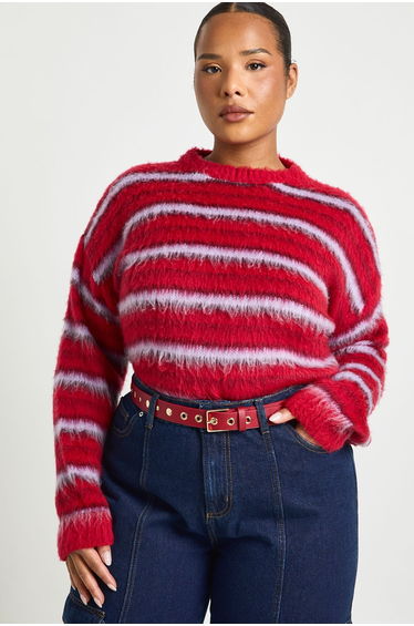 Plus Gold Studded Belt - burgundy