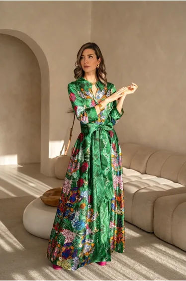 Belted Maxi Shirt Dress / "Talisman"