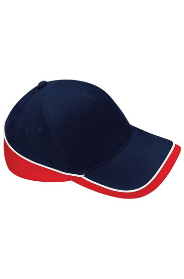 Beechfield Unisex Teamwear Competition Cap Baseball / Headwear - French Navy/Classic Red