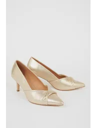 Wide Fit Delina Twist Front Kitten Heel Court Shoe - 2