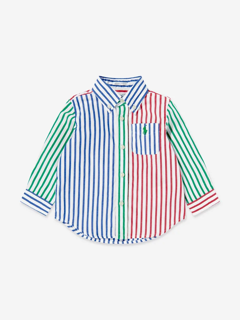 قميص أطفال ولادي بوبلين مخطط - بألوان متعددة