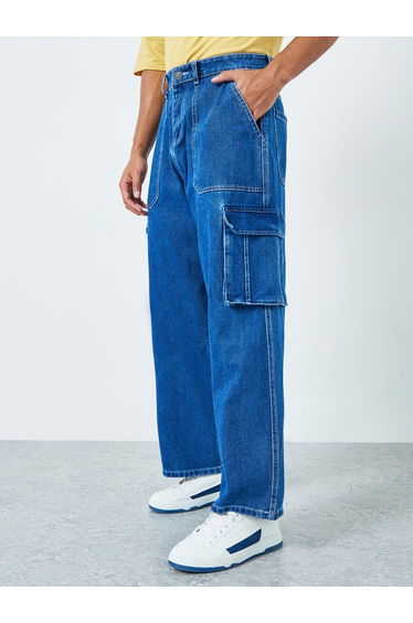 Men Baggy Cargo Jeans with Pockets