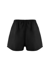 Black Woven 100% Linen Beach Shorts - 9