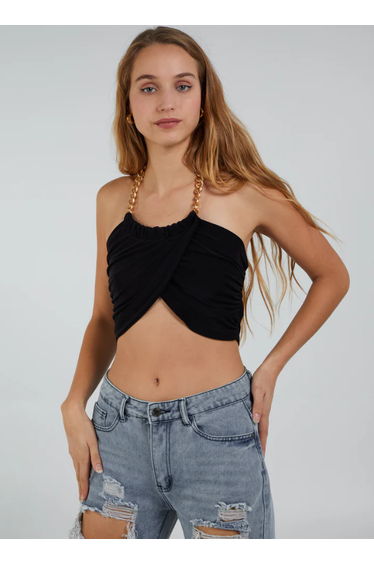 Chain Detail Gathered Mini Top