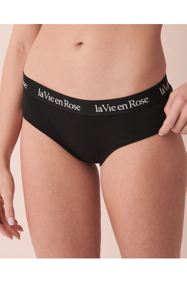 Cotton and Logo Elastic Band Hiphugger Panty