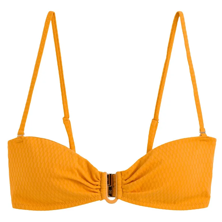 Textured Bandeau Bikini Top - 1