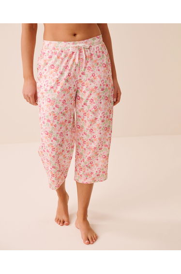 Watercolour Floral Print Super Soft Pajama Capris