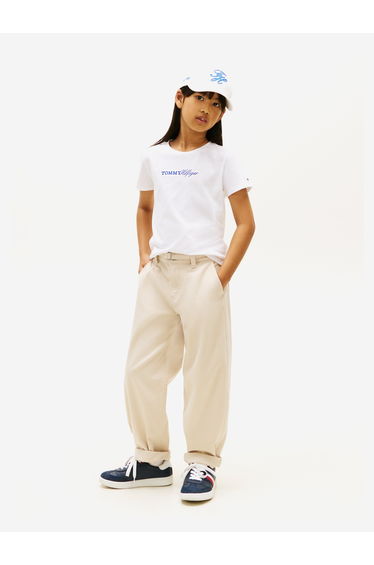 Tommy Hilfiger Girls Tommy Script T-Shirt in White
