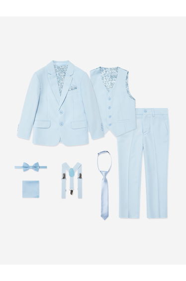 SUITLAB Boys 7 Piece Suit Set in Blue