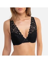 Padded Lace Halterneck Bra - 2