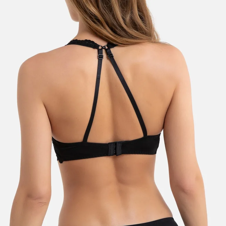 Padded Lace Halterneck Bra - 4