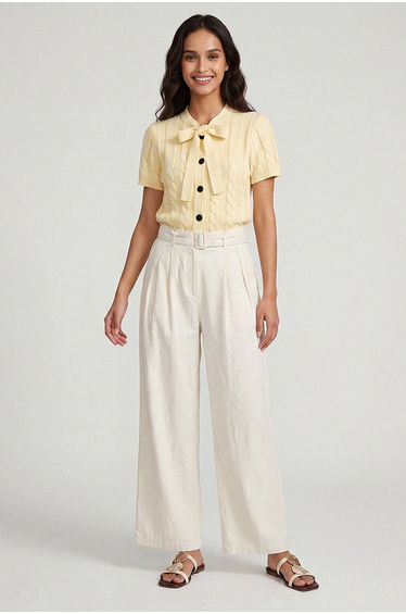 Cropped Wide Leg Trousers