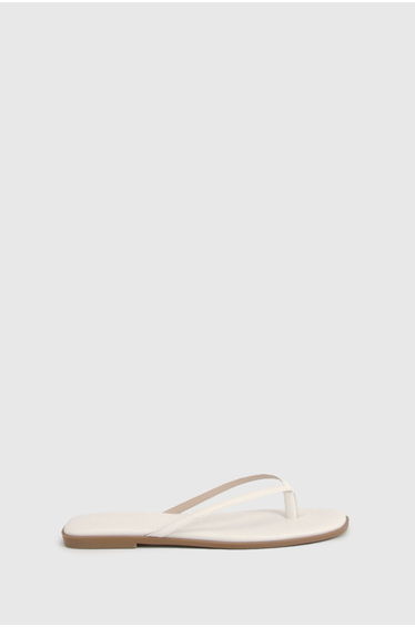 Square Toe Flip-Flops - white