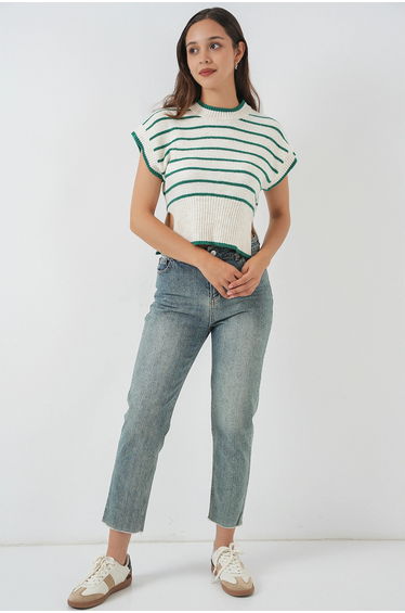 BDART Thick Striped Ribbed Knit Sweater Vest