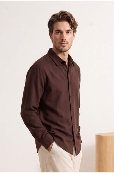Brown Oversize Men's Shirt