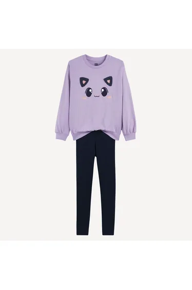 Cotton Jersey Pyjamas with Long Sleeves