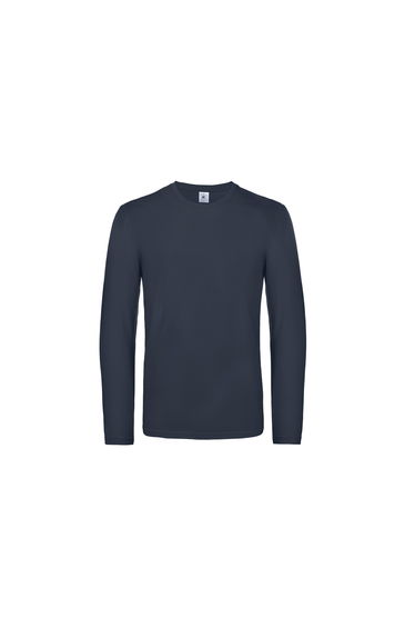 B&C Mens #E190 Long Sleeve T-Shirt - Navy