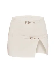 Stone Woven Tailored Belt Detail Micro Mini Skirt - 5