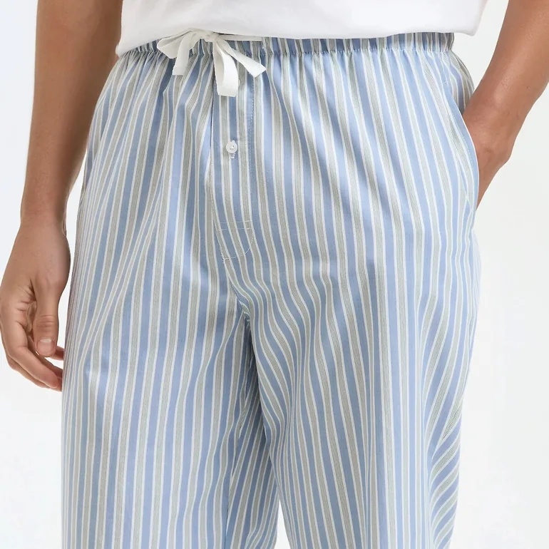 بنطلون بيجاما قطن مخطط - 1