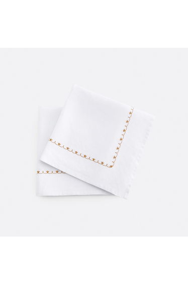 Set of 2 Mynia Napkins in Embroidered Linen