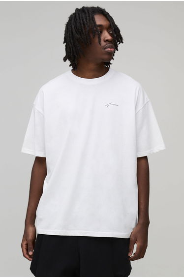 Oversized BHM Graffiti Printed T-Shirt - white