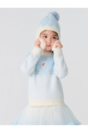 Girls' Printed Knitted Pullover