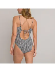 Heart Print Racerback Swimsuit - 1