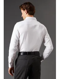 Slim Fit  Long Sleeve Basket Weave Smart Shirt - 3