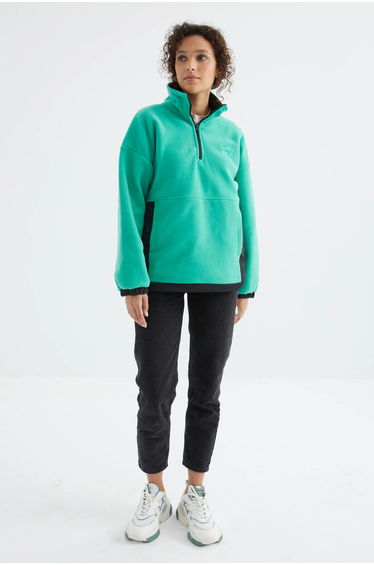 TOMMY Oversized Half-zip Plush Sweatshirt