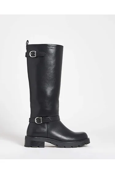 Knee High Biker Boots Extra Wide SC