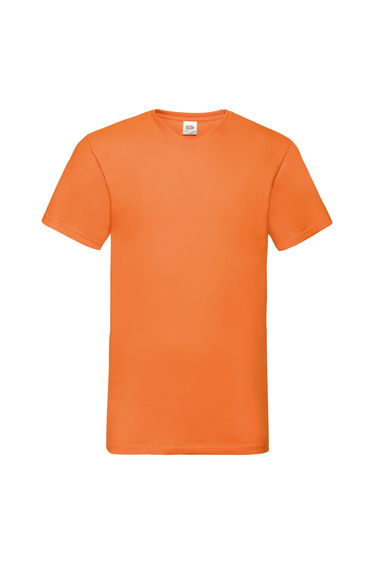 Fruit Of The Loom Mens Valueweight V-Neck, Short Sleeve T-Shirt - Orange