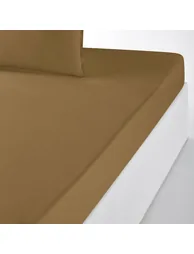 شرشف سرير قطن عضوي سادة بحواف مطاطية