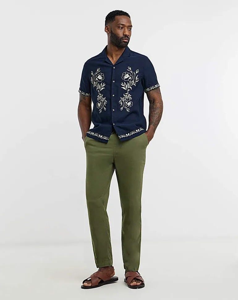 Navy Embroidered Shirt