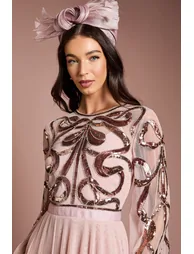 Lisa Tan Bow Embellished Long Sleeve Midi Dress - 3