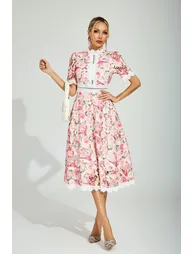 Adair Floral Lace Midi Dress