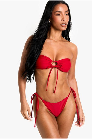 Swimwear Essentials Multiway Bandeau Bikini Top - red