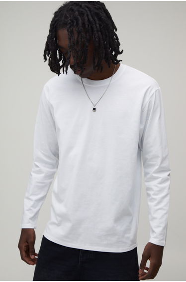 Oversized Long Sleeve Woodstock License Print T-shirt - white