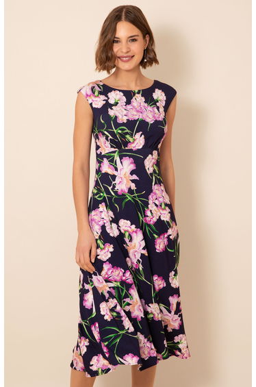 Luna Midi Dress (Midnight Blossom)