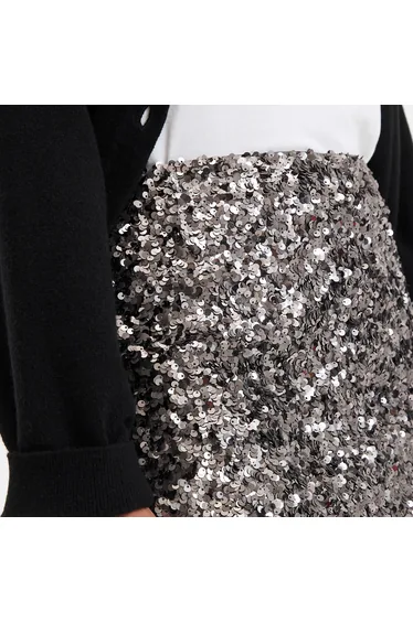 Straight Sequin Mini Skirt