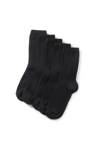 Pack of 5 Pairs of Plain Ankle High Socks