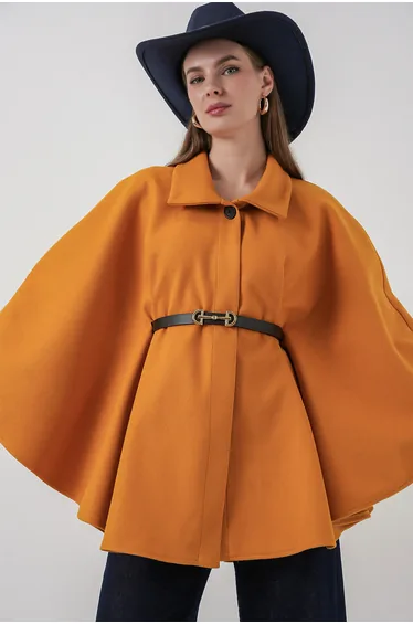 BDART Belted Tweed Cape Coat