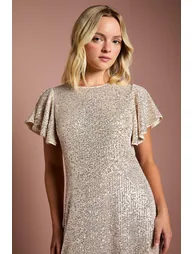 Teen Coast Sequin Angel Sleeve Dress - 1