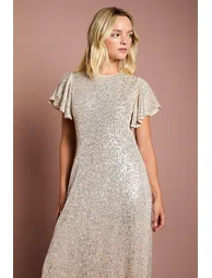 Teen Coast Sequin Angel Sleeve Dress - 3