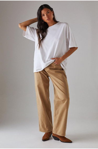 Washed Low Rise Denim Boyfriend Jean