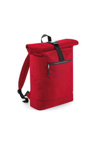 BagBase Unisex Recycled Roll-Top Backpack - Classic Red