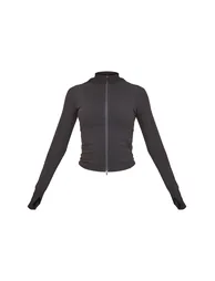Black Sculpt Pocket Front Double Zip Up Jacket - 4